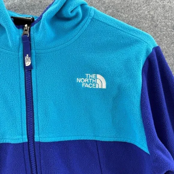 The North Face Jacket Teen Boy L 14/16 Full Zip Hooded Sweatshirt Blue Warm - Picture 8 of 10